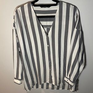 ZARA VNECK OVERSIZED TUNIC BLOUSE